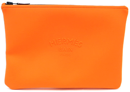 【特別セール】HERMES エルメス ネオバンMM ポーチ ORANGE NOIR H103312M