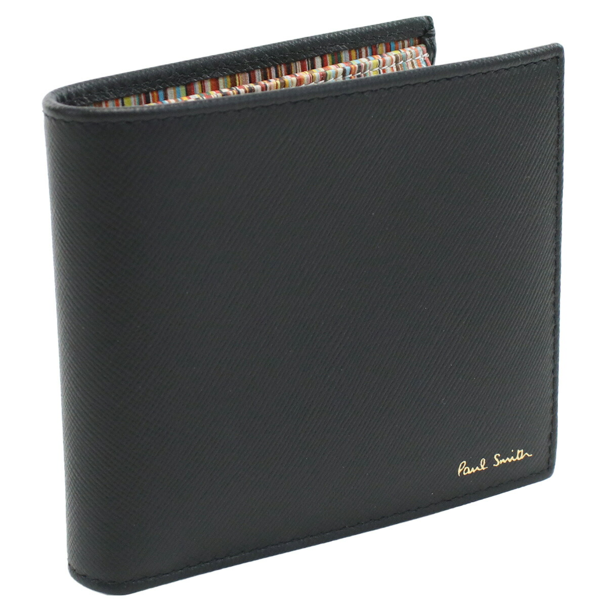 ポールスミス Paul Smith  二折財布小銭入付き ブランド M1A4833X　AMULTI　79 ブラック　wallet-01 gif-02m