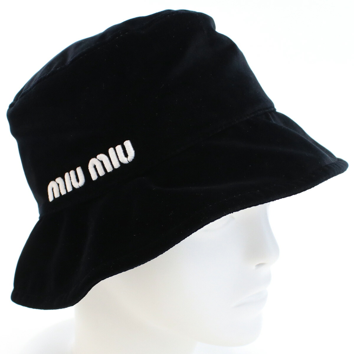 ミュウミュウ MIUMIU  レディース-バケットハット ブランド 5HC196 068 F0967 NERO+BIANCO ブラック cap-01 旅行帽子