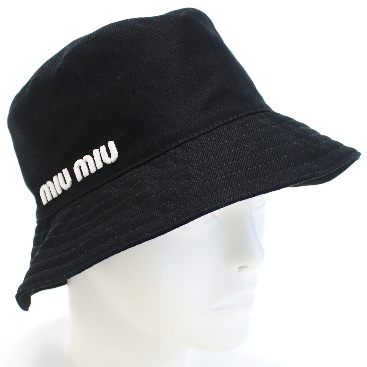 ミュウミュウ MIUMIU  レディース－バケットハット 5HC196 2DXI F0967 NERO+BIANCO ブラック cap-01 旅行帽子