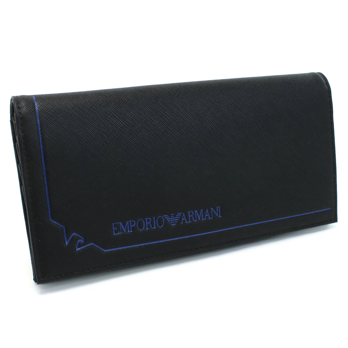 エンポリオアルマーニ EMPORIO ARMANI  長財布ニ折小銭入付き ブランド  Y4R170　Y731E　80001 BLACK ブラック wallet-01 bk-friday