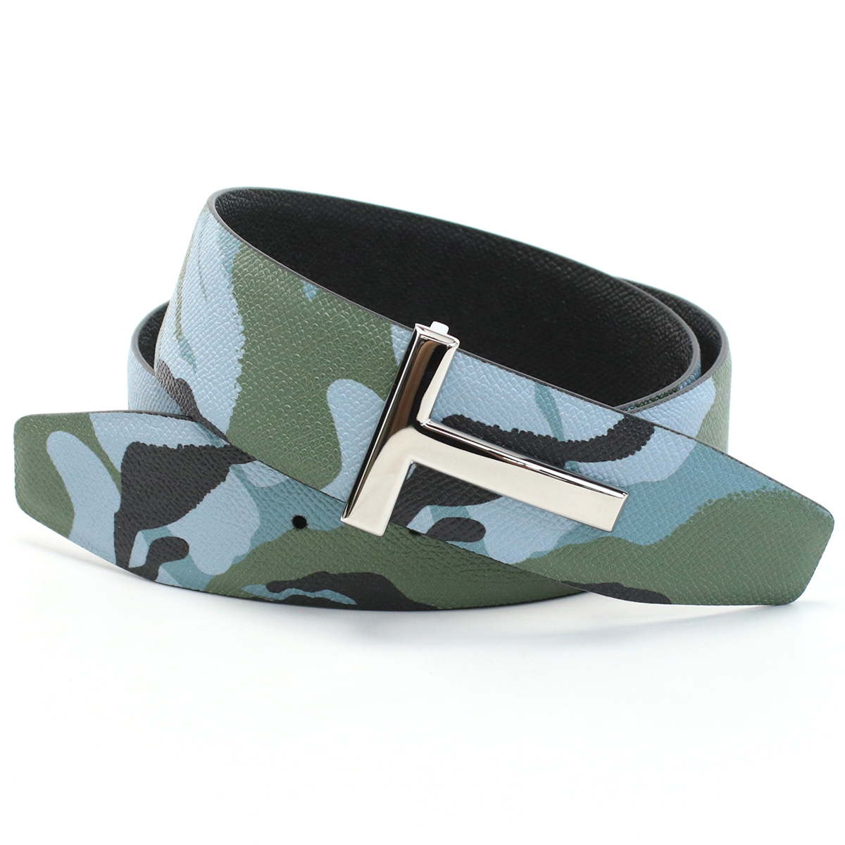 トム フォード TOM FORD  メンズベルト ブランド ベルトTB178P　ICL042　C5919BLUE CAMOUFLAGE-BLA マルチカラー ブラック belt-01 父の日 父の日ギフト