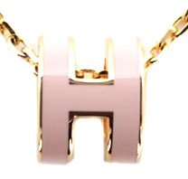 HERMESエルメス・ミニポップHネックレス・ROSE DRAGEE GOLD H147992 F85