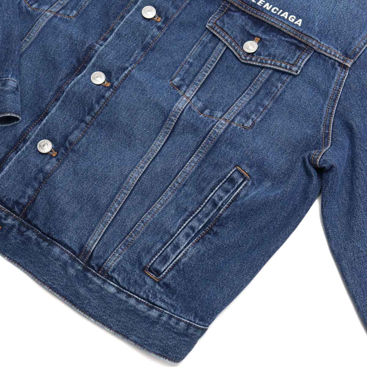 ブランド品卸 バレンシアガ Balenciaga メンズ オーバーサイズ 刺繍ロゴ デニムジャケット Tdw14 60 ブルー系 メンズ Bos 09 Apparel 01