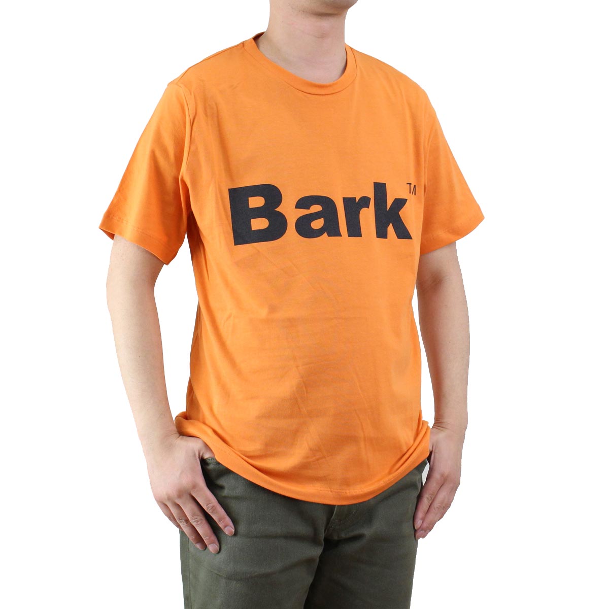 本物バークBarkコットンニットポケットロゴプレート半袖TシャツメンズアメカジM