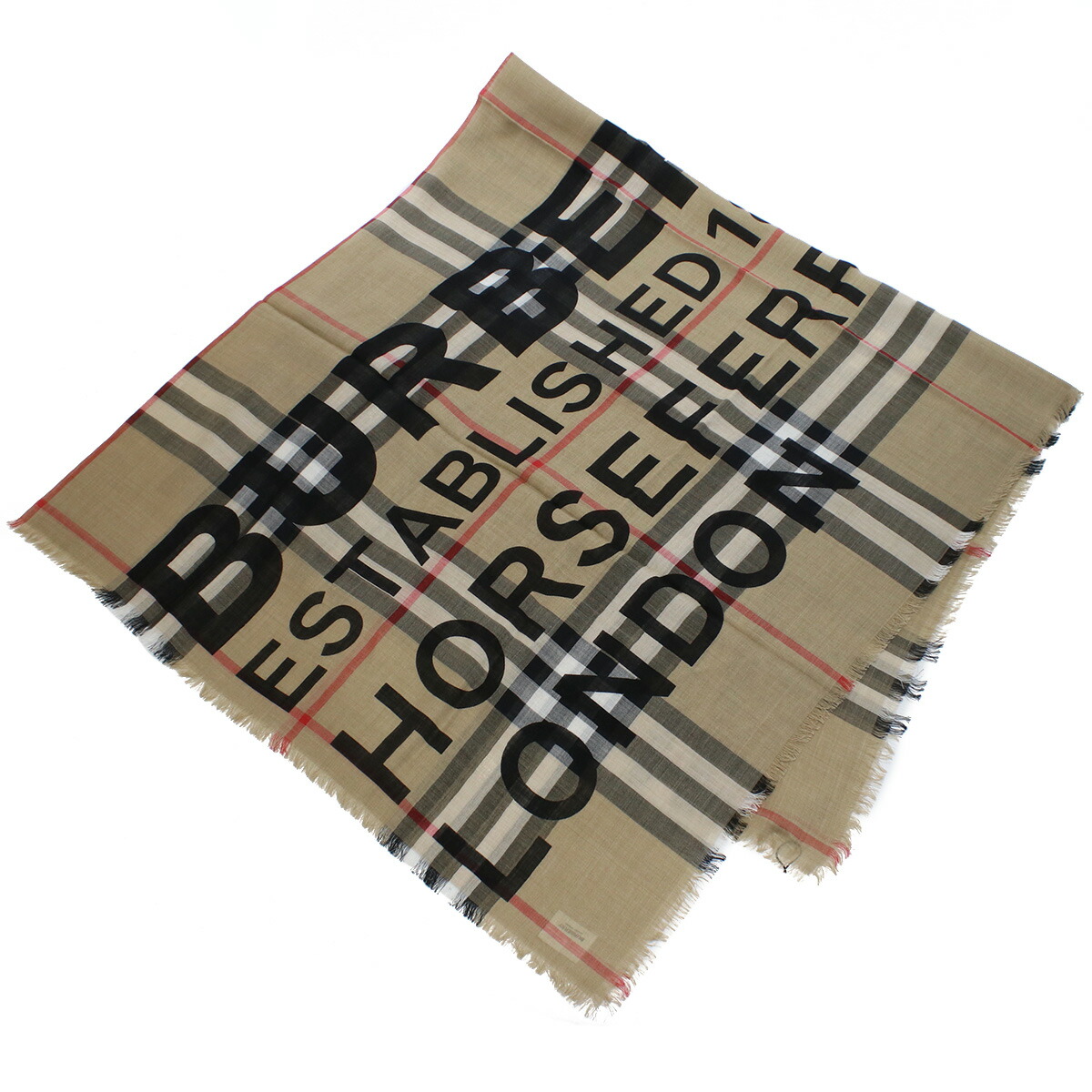 バーバリー BURBERRY  ユニセックス スカーフ ブランド ロゴ入り 8035555 A7026 ARCHIVE BEIGE ブラウン系 マルチカラー warm-01