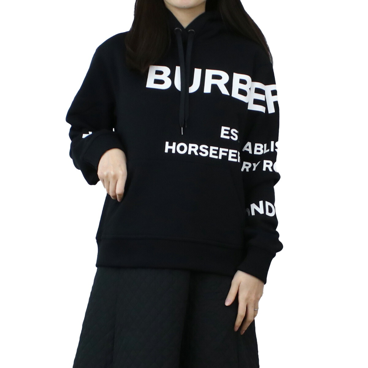 バーバリー BURBERRY  レディース パーカー ブランド POULTER HFH ロゴ スウェット 8040767 A1189 BLACK ブラック apparel-01