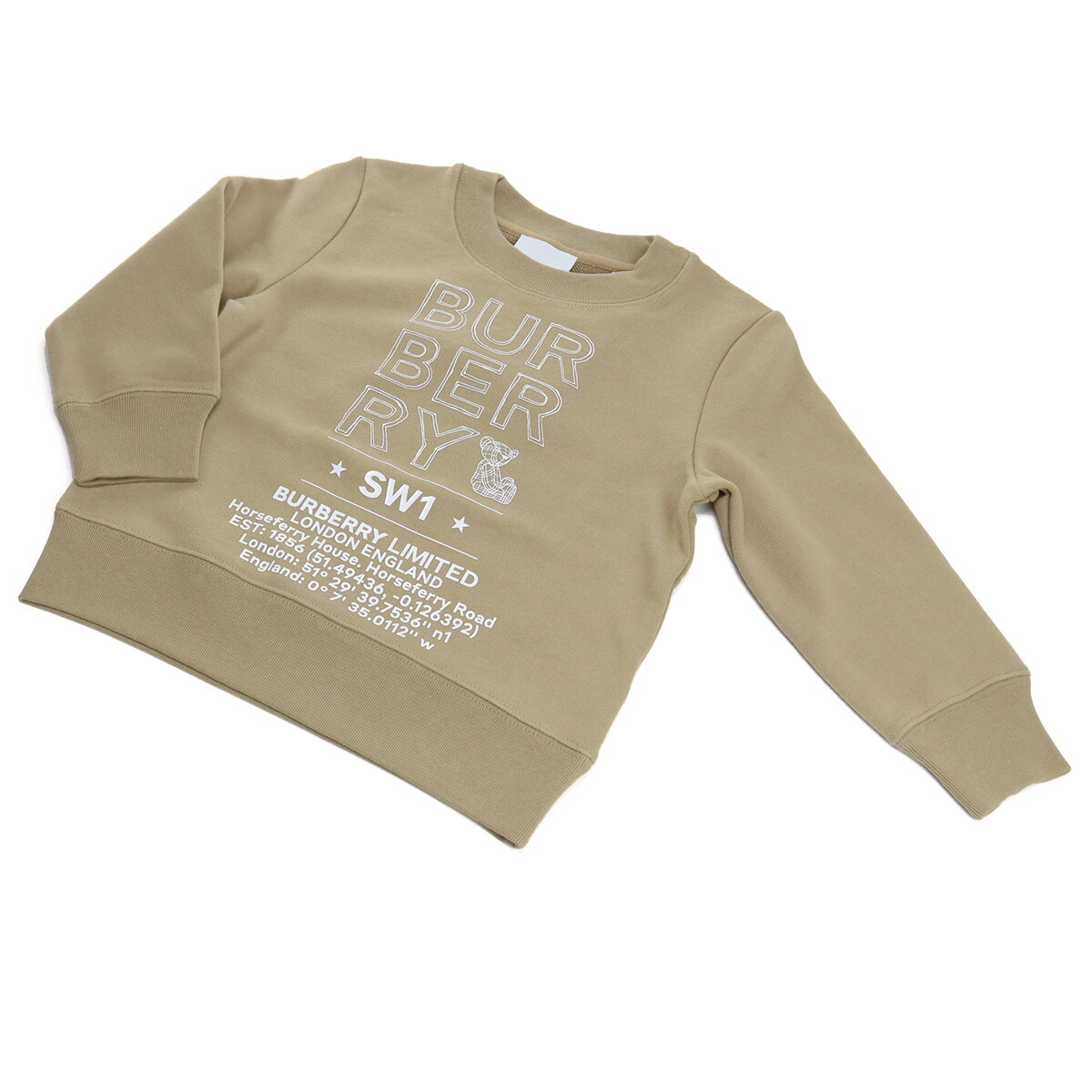 バーバリー BURBERRY  キッズ－スウェット トレーナー 8053817 A7026 ARCHIVE BEIGE ベージュ系 kb-01