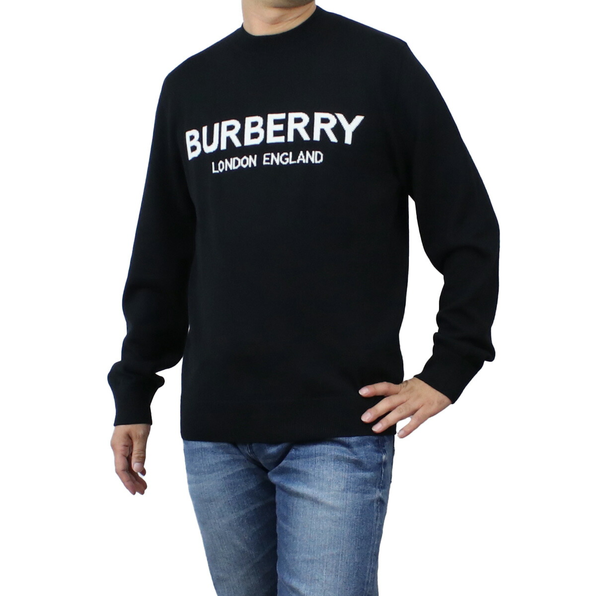 バーバリー BURBERRY  メンズ－セーター，ニット ブランド ロゴ入り 8054896 A1189 BLACK ブラック warm-04