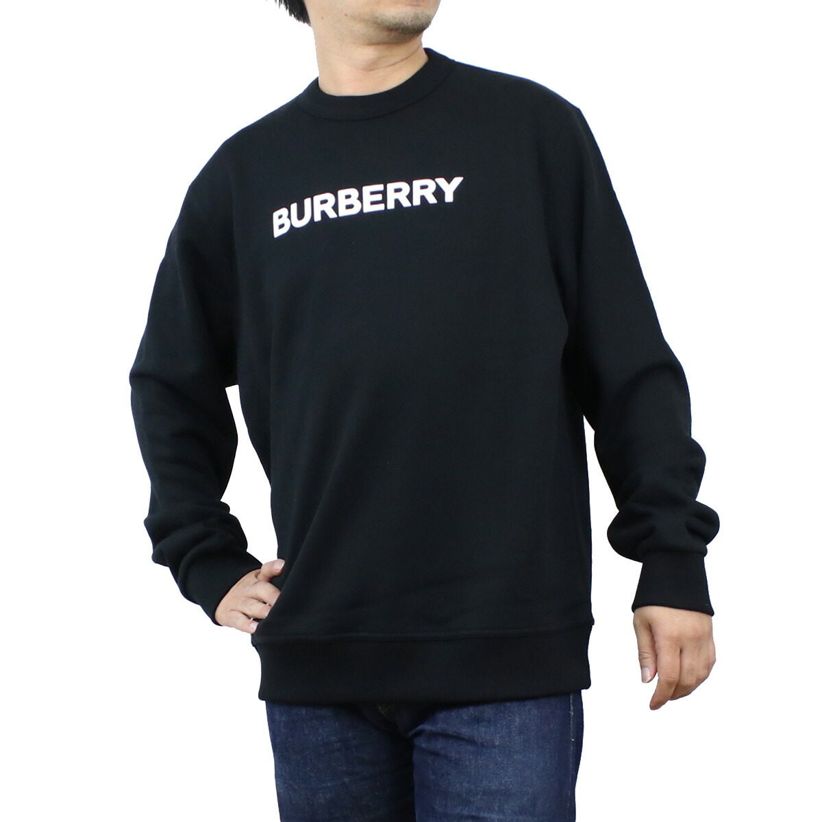 バーバリー BURBERRY  メンズ スウェット ブランド ロゴ シンプル トレーナー 8055312 A1189 BLACK ブラック apparel-01