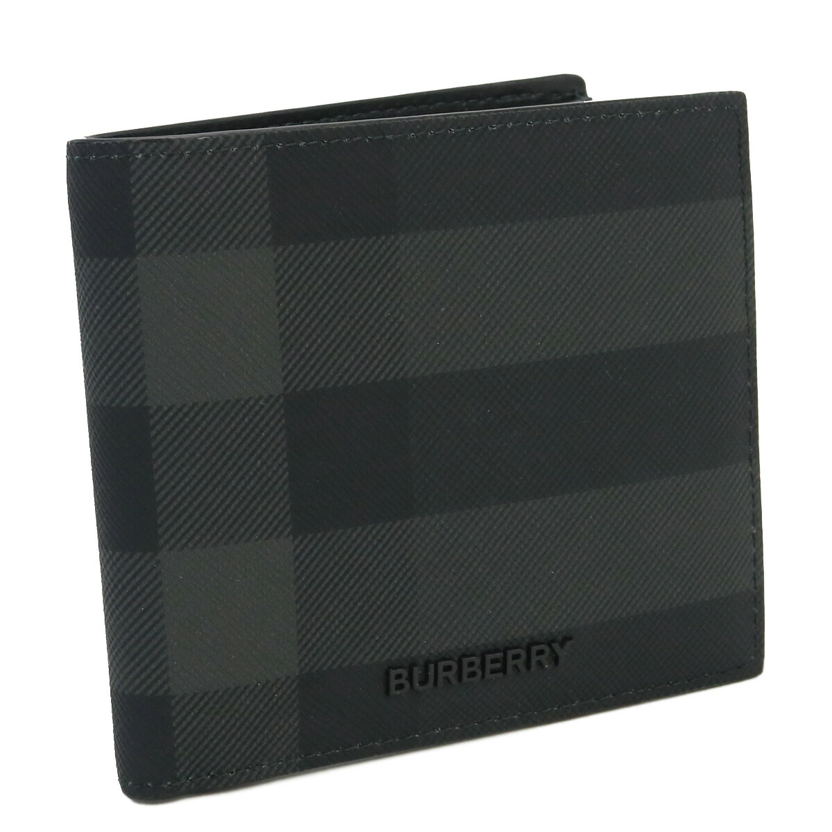 バーバリー BURBERRY  二折財布小銭入付き ブランド  8070201　A1208 CHARCOAL ブラック グレー系 mini-01 wallet-01
