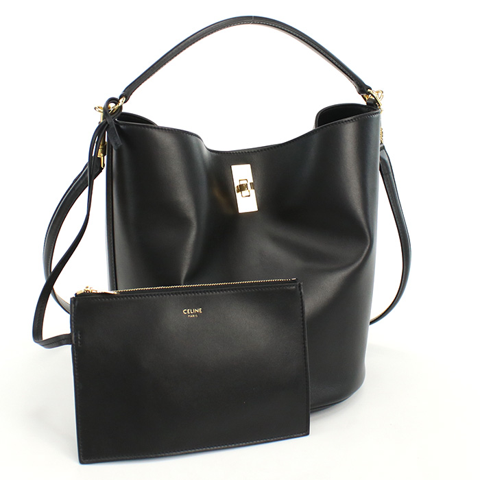 セリーヌ CELINE  バケット16　セーズ ショルダーバッグ ブランド19557　3CR4　38NOBLACK ブラック bag-01