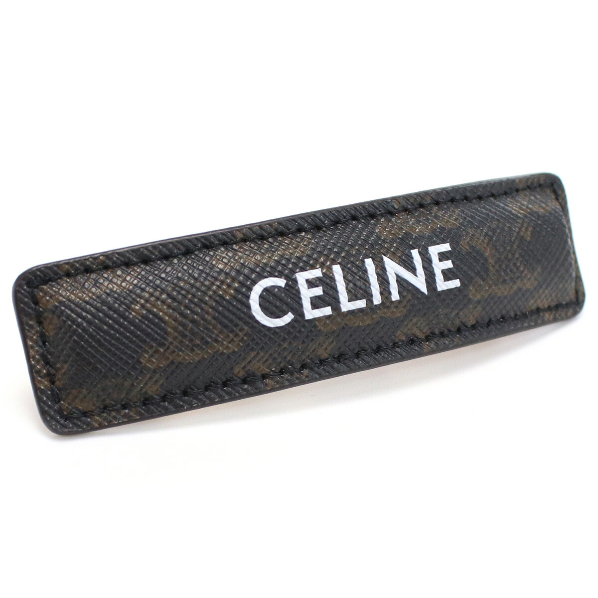 セリーヌ CELINE  バレッタ ブランド ロゴプリント ヘアクリップ 46Z96 2TSC 04GT GOLD-TAN ブラウン系 gsw-5