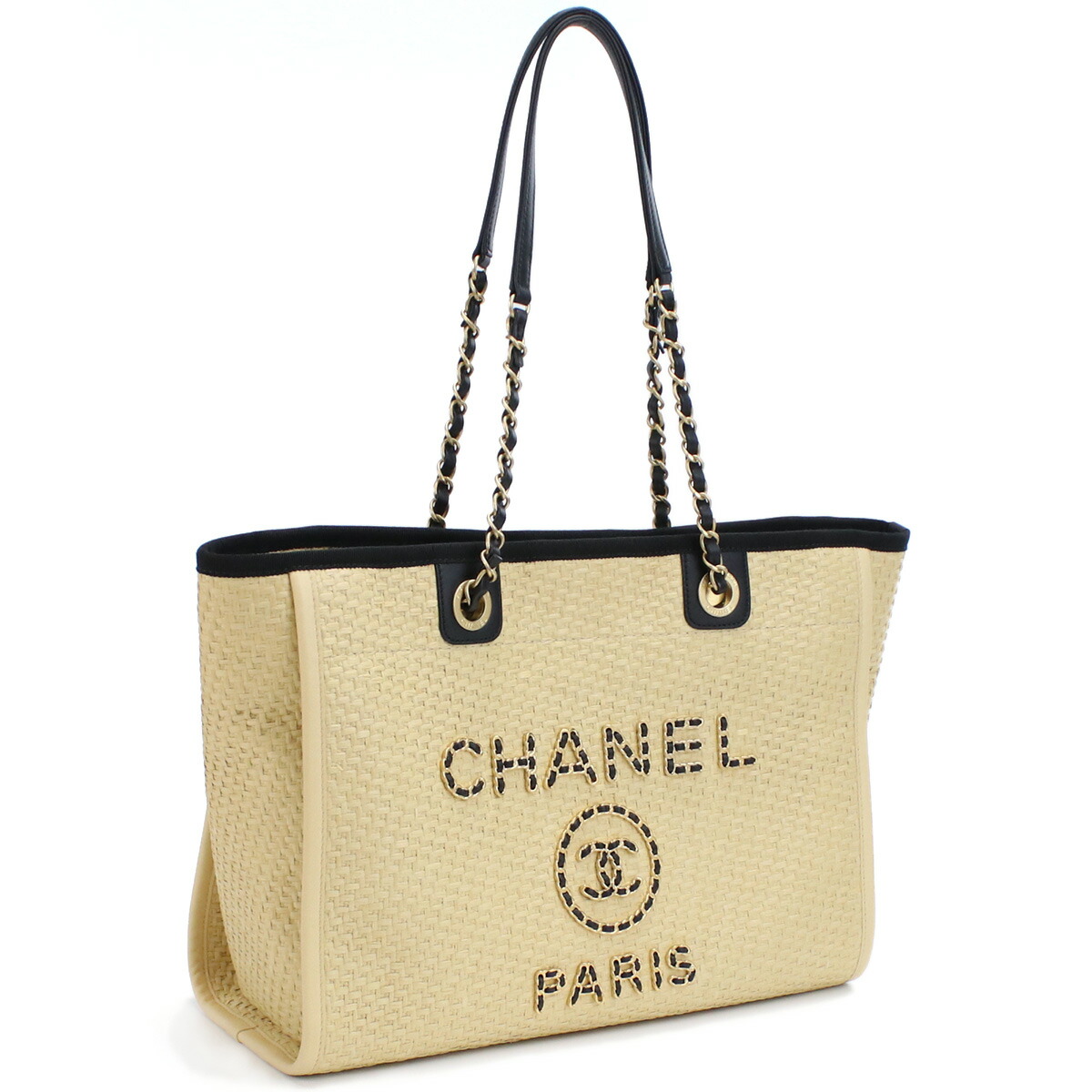 シャネル CHANEL  トートバッグ ブランド ドーヴィルラインMM A67001 ドーヴィルMM ベージュ系 bag-01 gif-03w SS2312