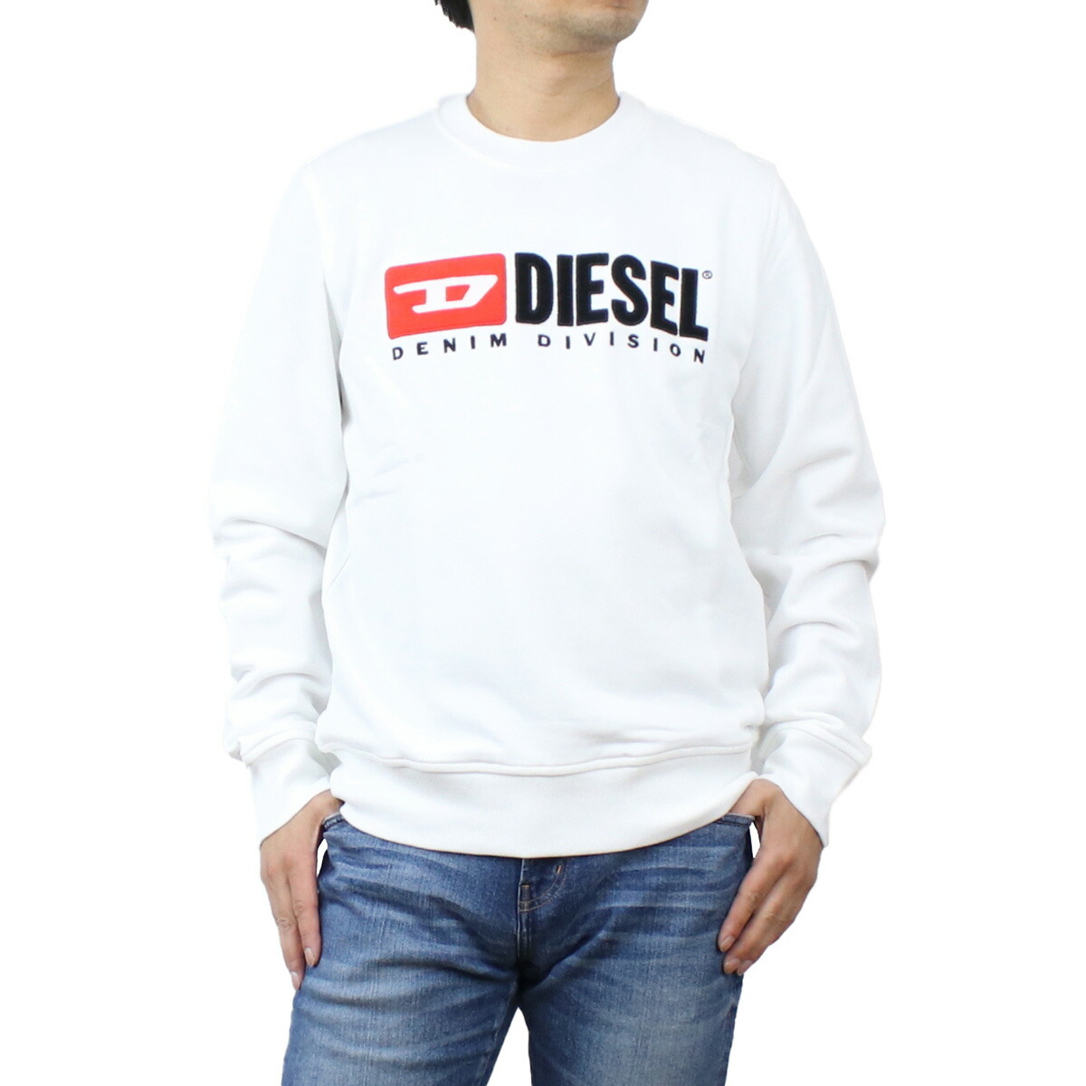 ディーゼル DIESEL  メンズ－スウェット ブランド ロゴ　 A03758　0BAWT　100 ホワイト系　apparel-01 冬セール