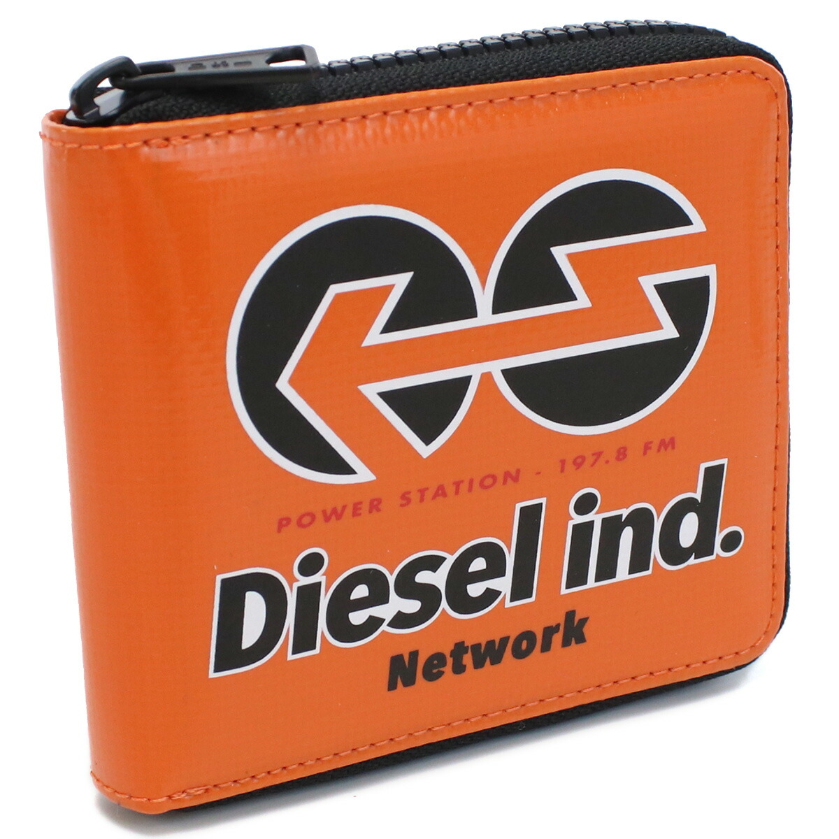 LUCE ディーゼル DIESEL 2つ折り財布 ブランド ラウンドファスナー ミニ財布 X08996 P4635 T3136 オレンジ系  wallet-01 mini-01