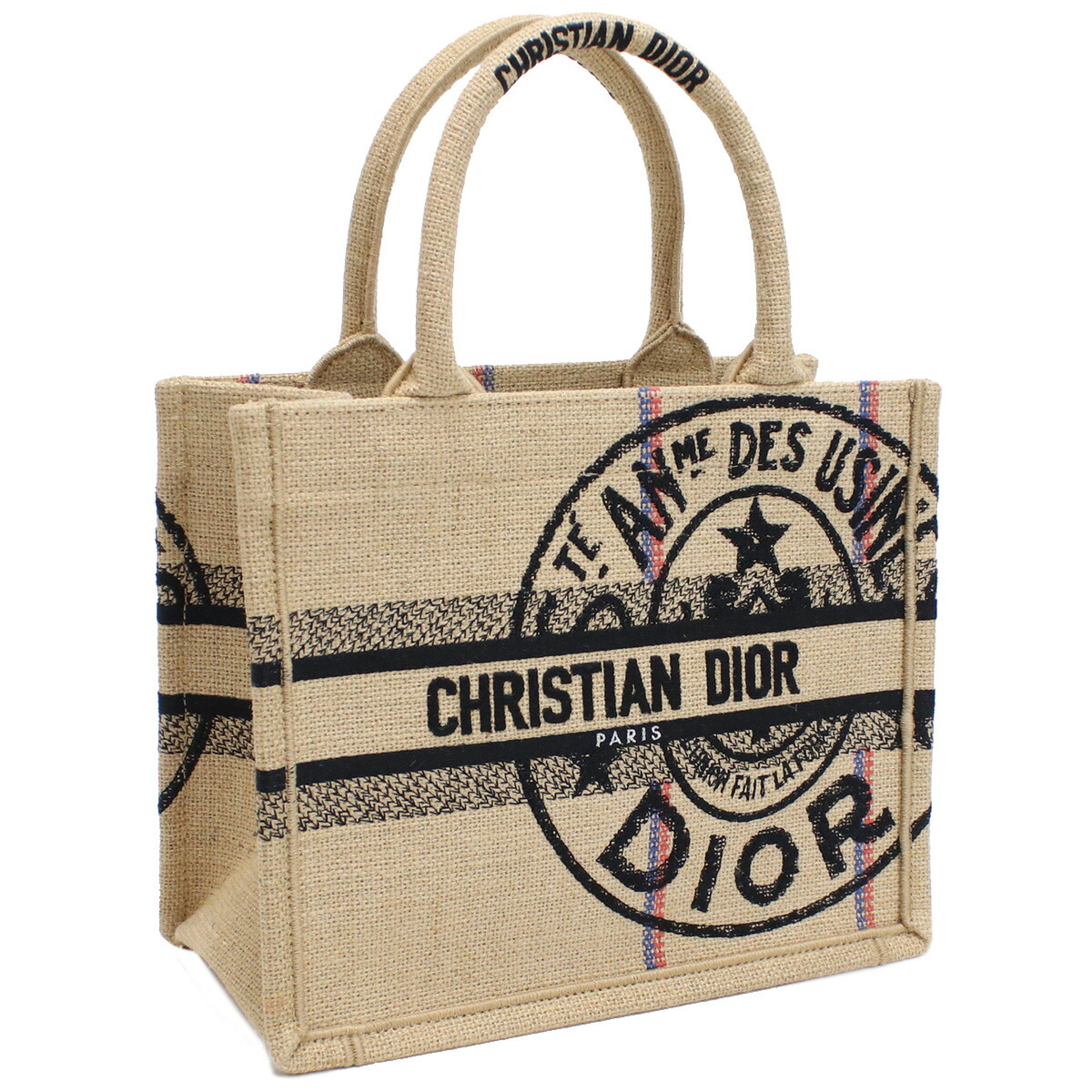 ディオール Christian Dior  トートバッグ ブランド　ブックトート 通勤 通学 ママバッグ M1265　ZRUW　918 ベージュ系 マルチカラー bag-01