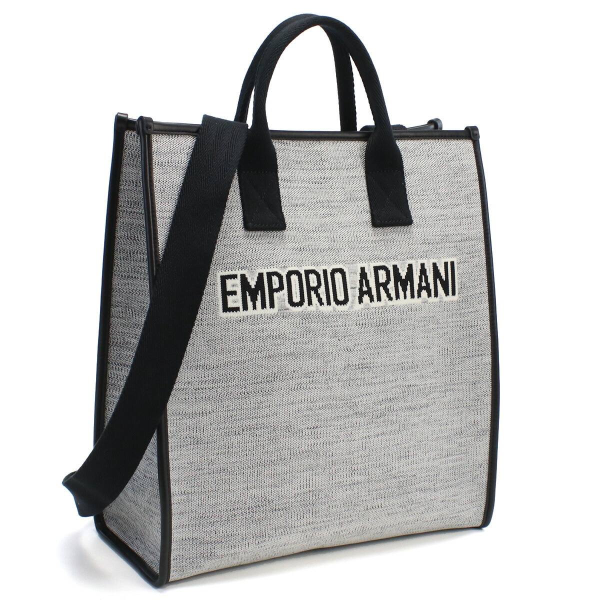 エンポリオアルマーニ EMPORIO ARMANI  トートバッグ ブランド 旅行 大容量 アウトドア  Y4N172　Y218X　84966 BLACK-GREY ブラック　bag-01