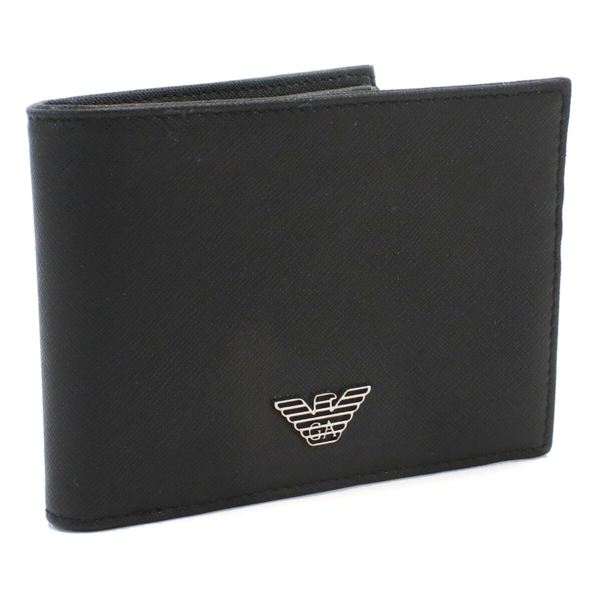 エンポリオアルマーニ EMPORIO ARMANI  二折財布 小銭入付き ブランド イーグルマーク Y4R165　Y138E　81072 BLACK-BLACK ブラック wallet-01 mini-01