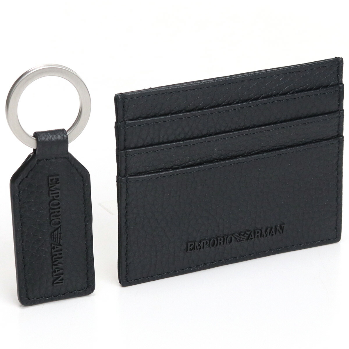 Armerie Boutique エンポリオアルマーニ EMPORIO ARMANI カードケース キーリング ギフトセット Y4R382  Y068E 80001 BLACK ブラック gsm-6