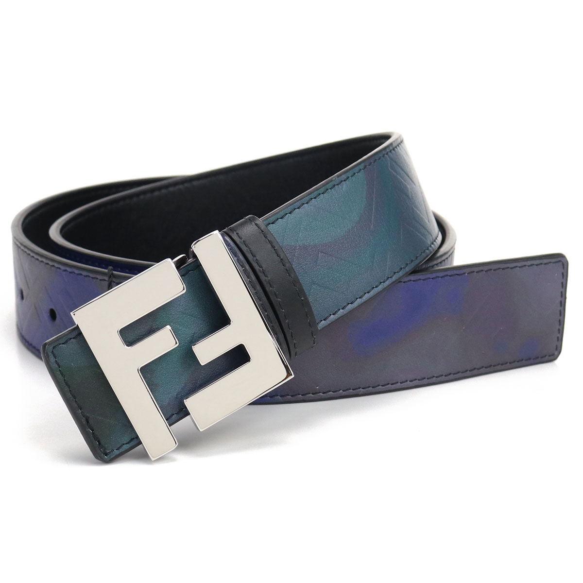 フェンディ FENDI  メンズベルト ブランド 7C0424　AHUY　F1GWW ブルー系 ブラック belt-01