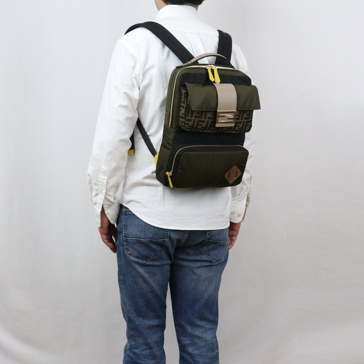 Brandaile フェンディ Fendi リュック バックパック 7vz047 Ad1i F1bhw グリーン系 Bos 15 Bag 01 メンズ