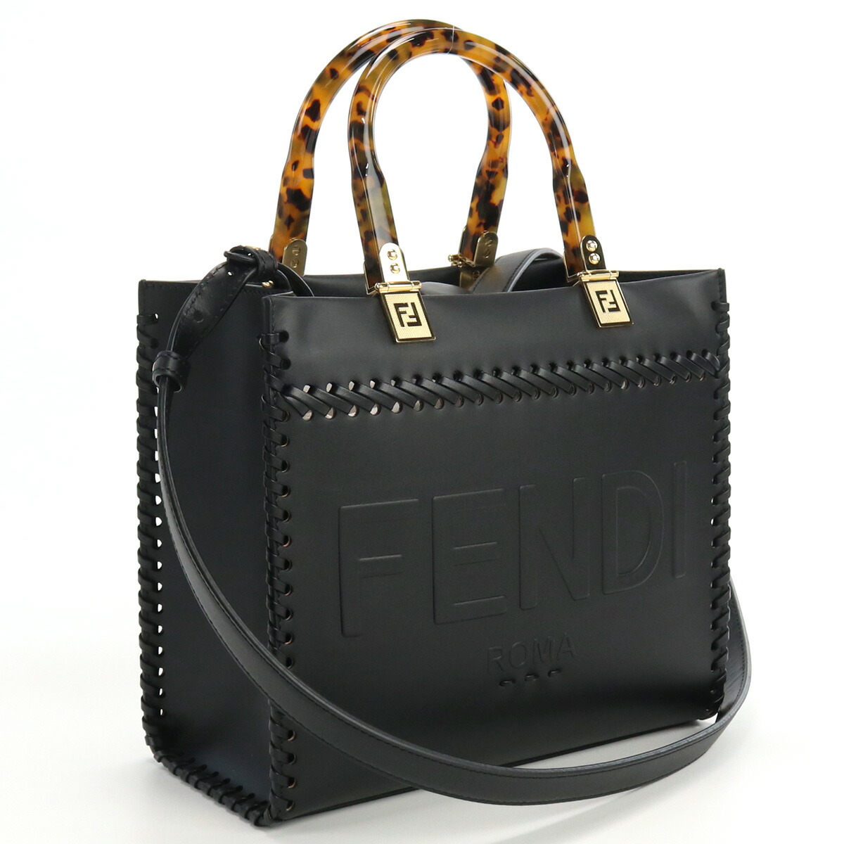 フェンディ FENDI サンシャイン スモール トートバッグ 8BH394　AHW4　F0KUR ブラック　bag-01  gif-03w