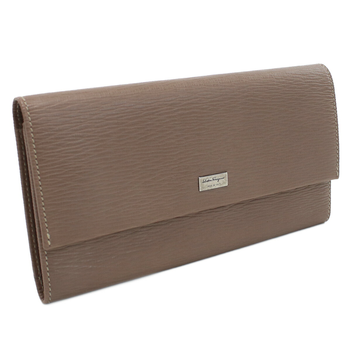 フェラガモ FERRAGAMO  長財布ニ折小銭入付き ブランド  66-0155 0636080　TAUPE ブラウン系 wallet-01 gif-02m