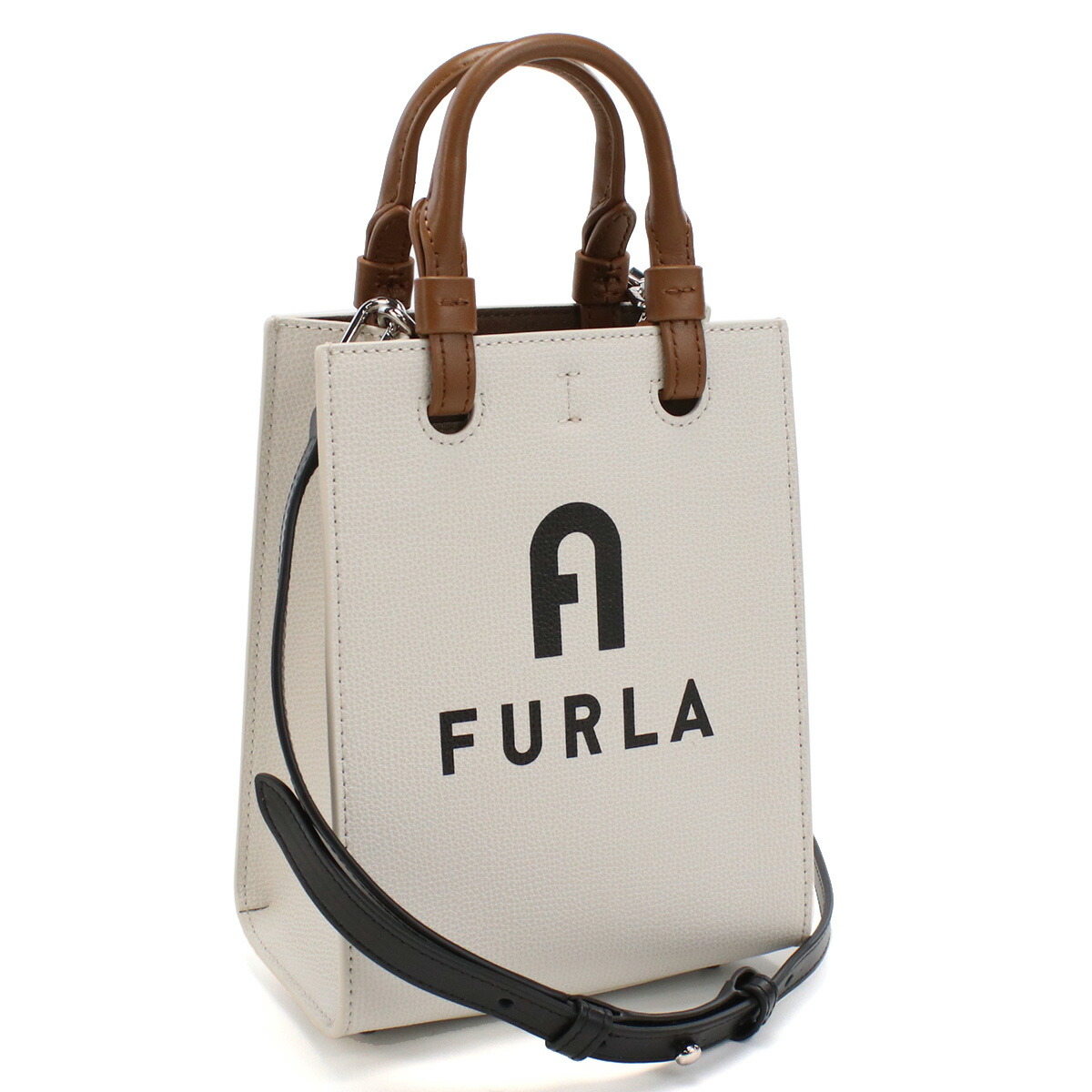 フルラ FURLA FURLA VARSITY ハンドバッグ ショルダー ブランド WB00729 BX1230 1843S MARSHMALLOW+NERO ホワイト系 bag-01 gif-03w SS2312