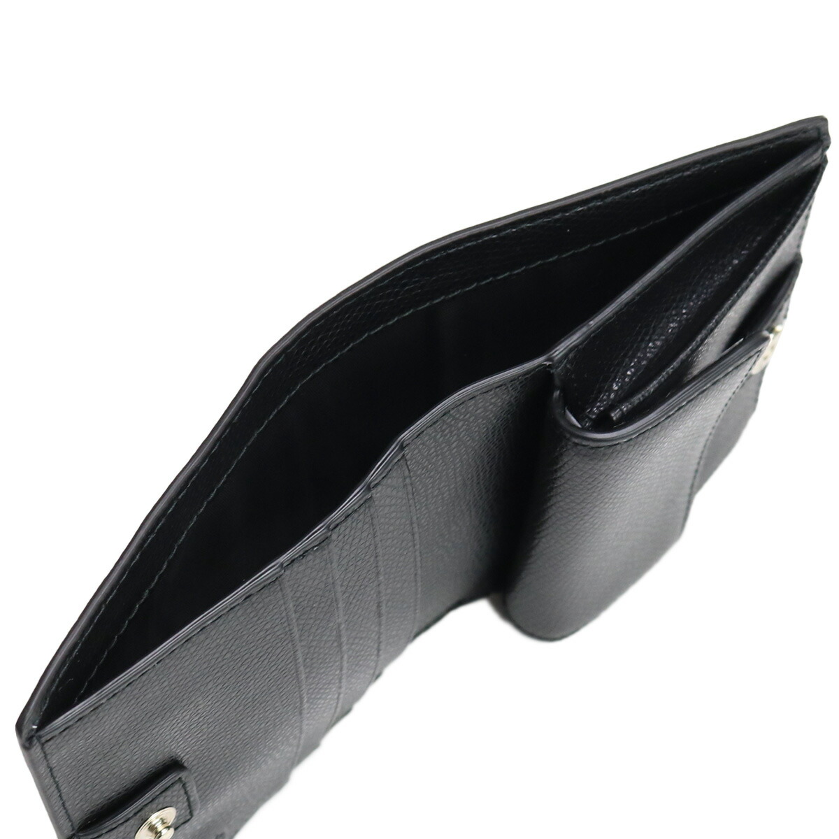 新品 未使用：フルラ　FURLA　二つ折財布　黒×ゴールドスタッズ　箱・布袋付き