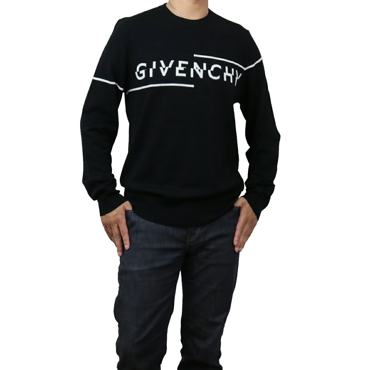 BRANDAILE / ジバンシー GIVENCHY ロゴ 長袖 セーター ニット クルー 