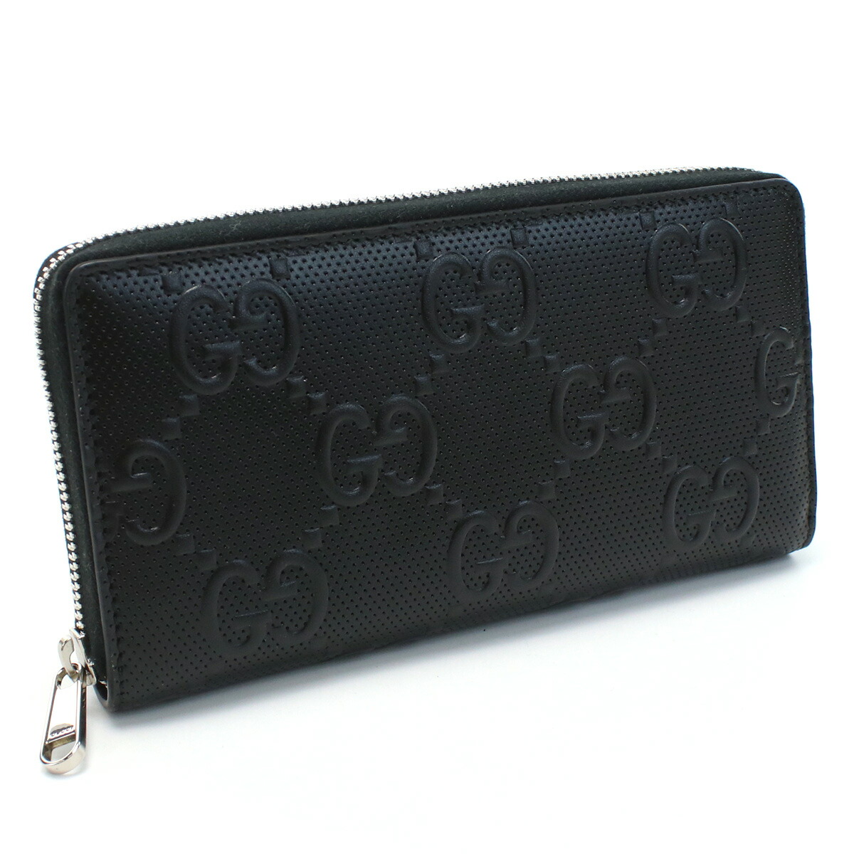 グッチ GUCCI GG LEATHER 長財布ラウンドファスナー ブランド GGエンボス 625558　1W3AN　1000 ブラック wallet-01