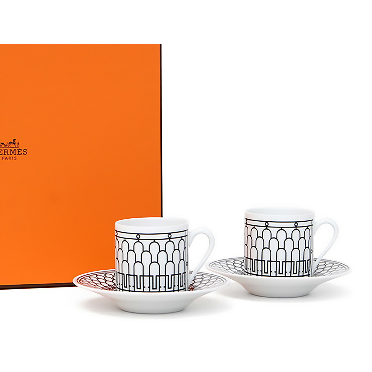 エルメス HERMES   H Deco アッシュデコ コーヒーカップ＆ソーサー ペア 食器 37017