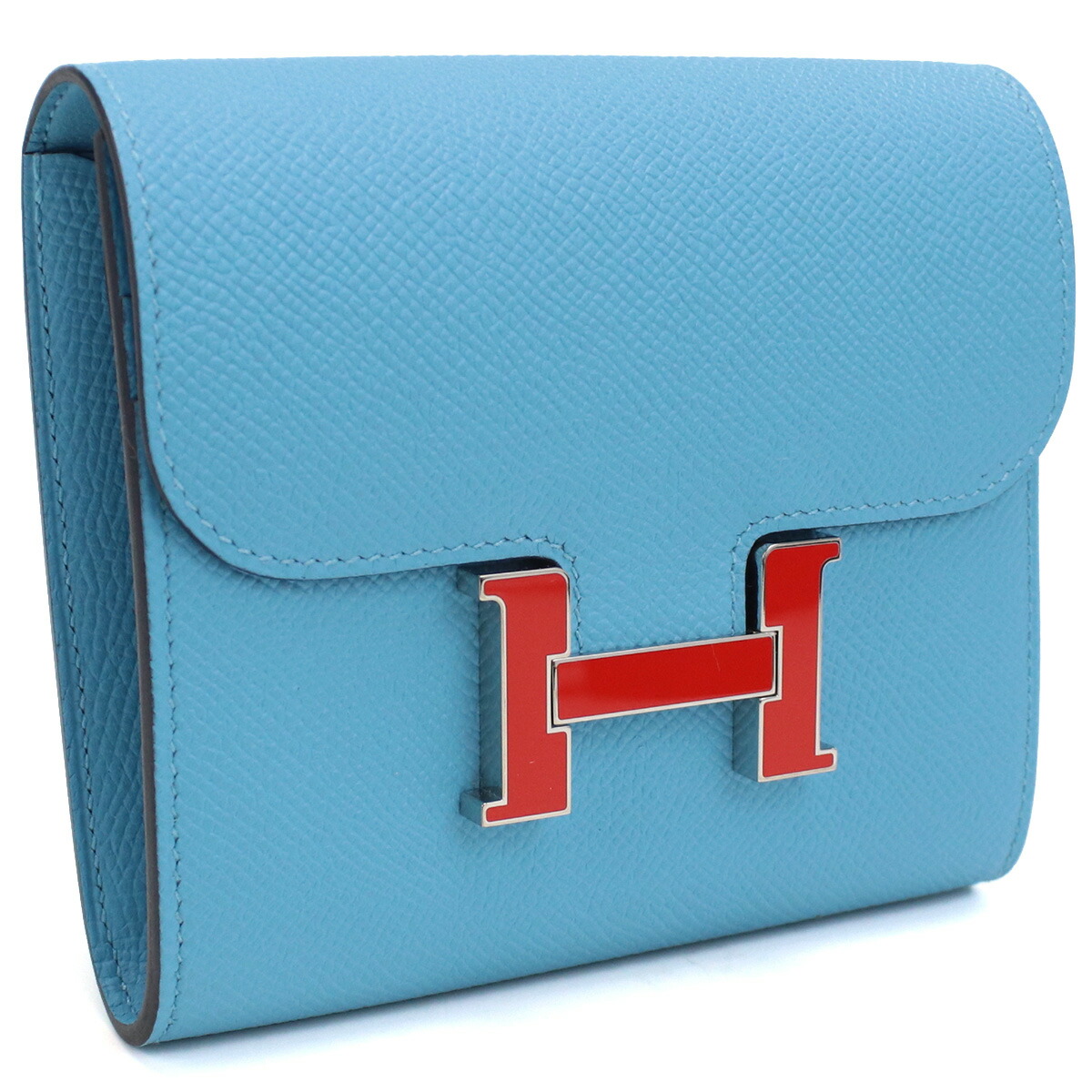 エルメス HERMES  二つ折り財布 ブランド ｺﾝｽﾀﾝｽｺﾝﾊﾟｸﾄｳｫﾚｯﾄ ｴﾌﾟｿﾝ ﾌﾞﾙｰ ブルー系 wallet-01 mini-01