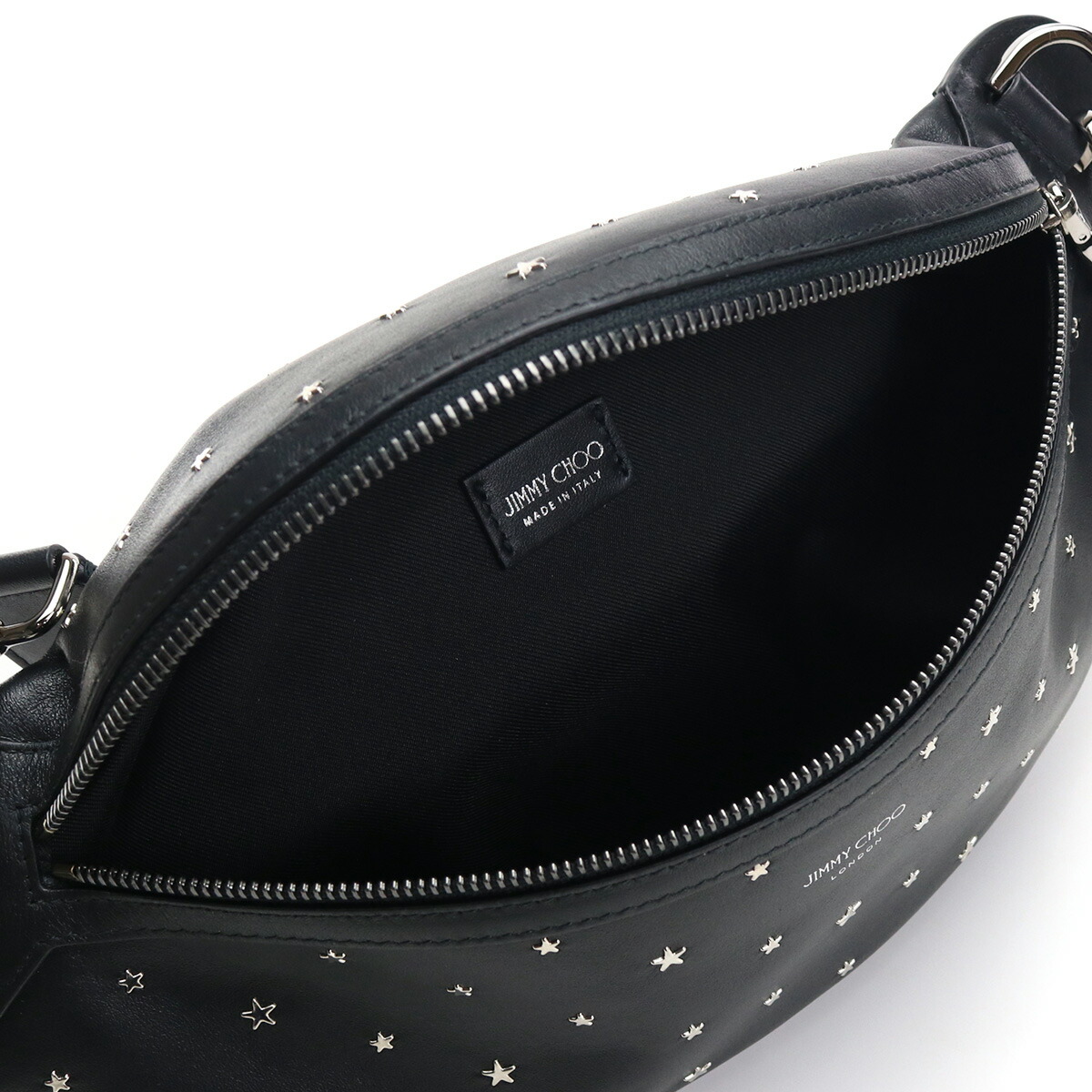 Undeux ジミーチュウ Jimmy Choo ボディバッグ York Ysn 4 Black Silver ブラック Bos 06 Bag 01 メンズ