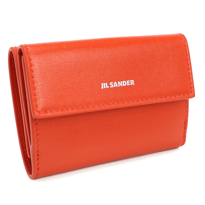 ジル サンダー JIL SANDER  三折財布小銭入付き　ブランドJ07UI0009　P5355　626オレンジ系　wallet-01　mini-01
