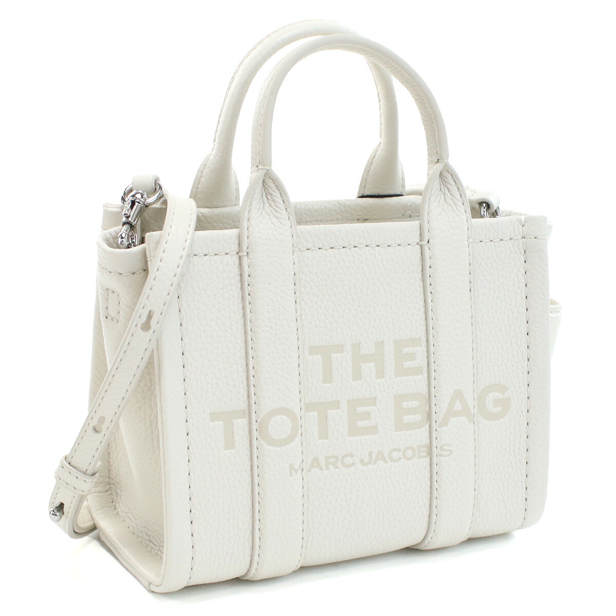 マークジェイコブス MARC JACOBS THE MICRO TOTE トートバッグ ブランド H053L01RE22　140 COTTON-SILVER ホワイト系　bag-01