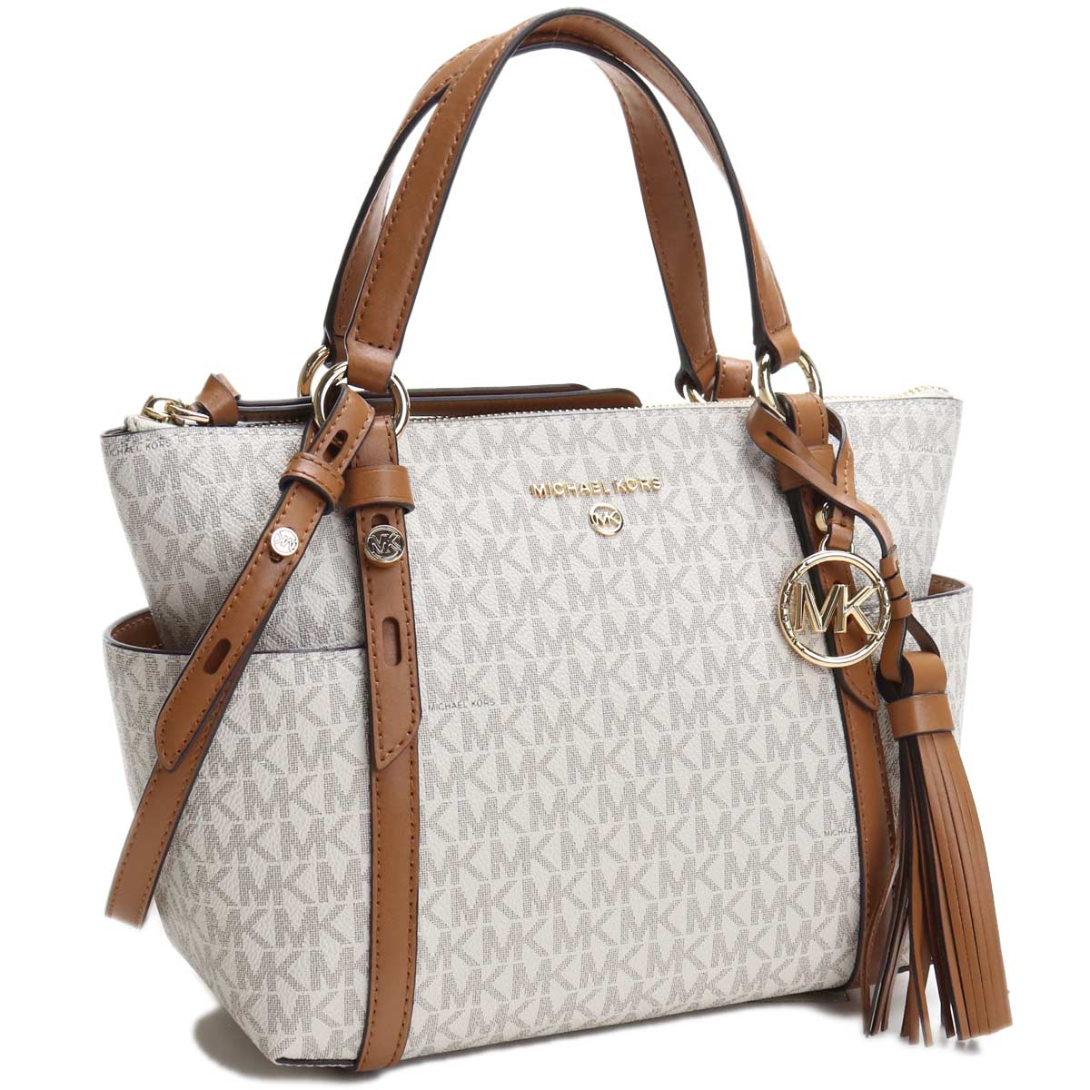マイケル コース MICHAEL KORS NOMAD ノマド トートバッグ 30T0GNXT1B 149 VANILLA/ACRN ホワイト系 ファスナー付き トートバック チャック付き ファスナー tote BAG レディース       bag ブランド