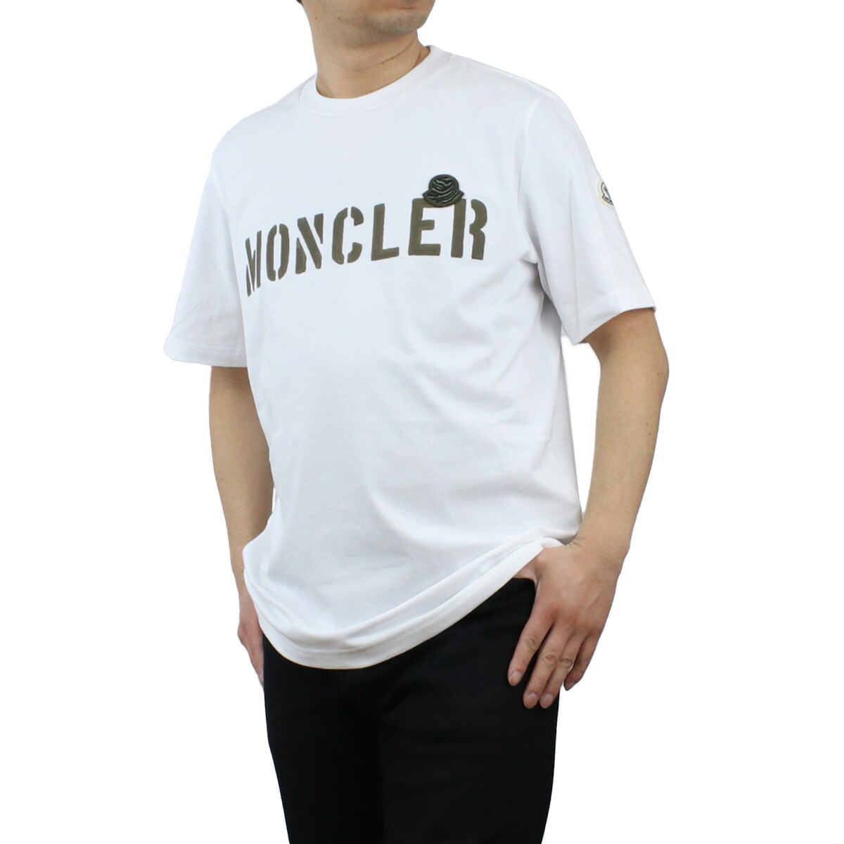 Armerie Boutique モンクレール MONCLER メンズ Ｔシャツ ブランド ロゴプリント 8C00029 SS TSHIRT  8390T 002 ホワイト系 ts-01 apparel-01
