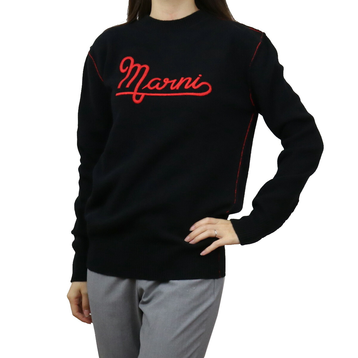 マルニ MARNI  レディース－セーター，ニット GCMD0283Q0 UFH525 00N99 ブラック apparel-01 warm-04
