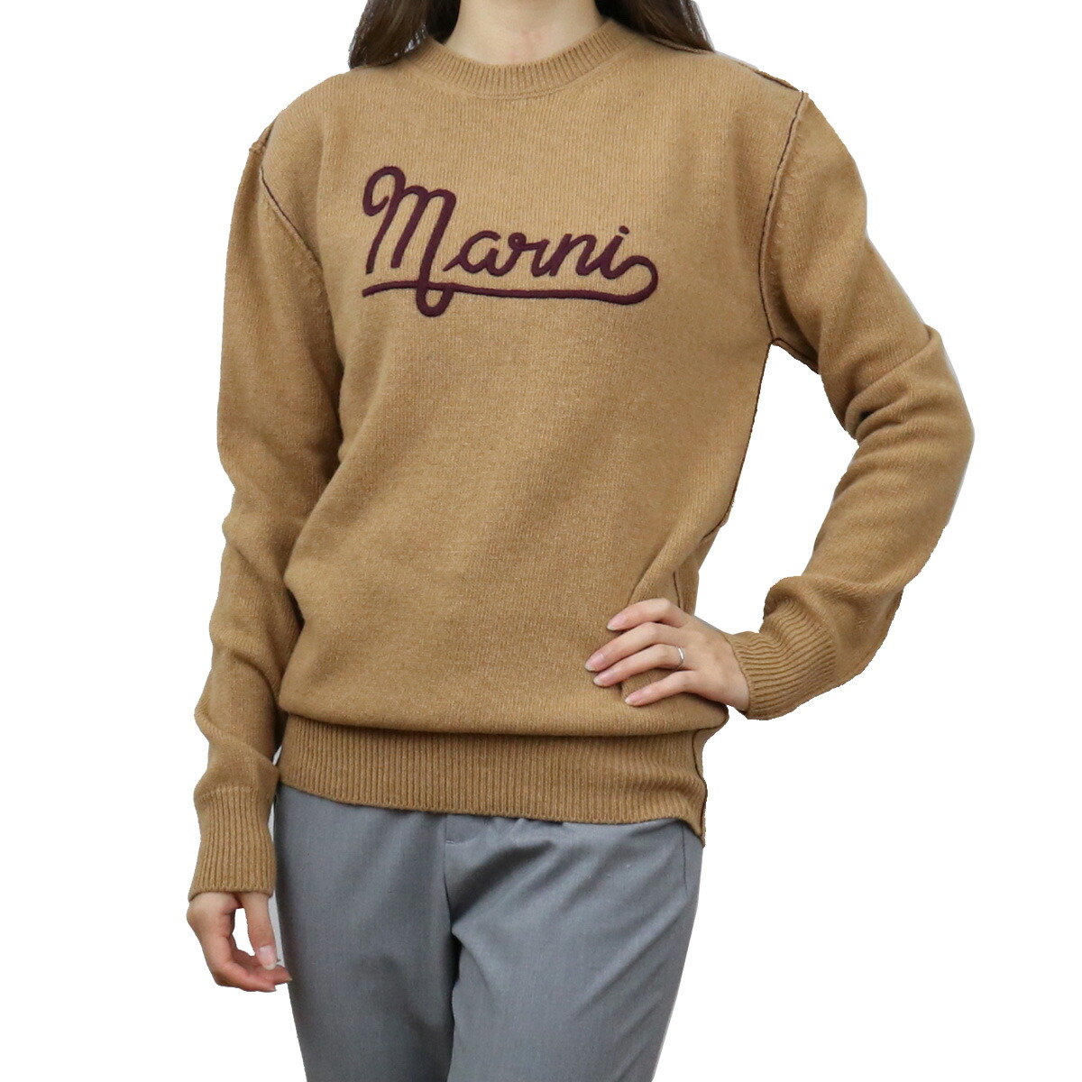 マルニ MARNI  レディース－セーター，ニット GCMD0283Q0 UFH525 00W58 ブラウン系 apparel-01 warm-04