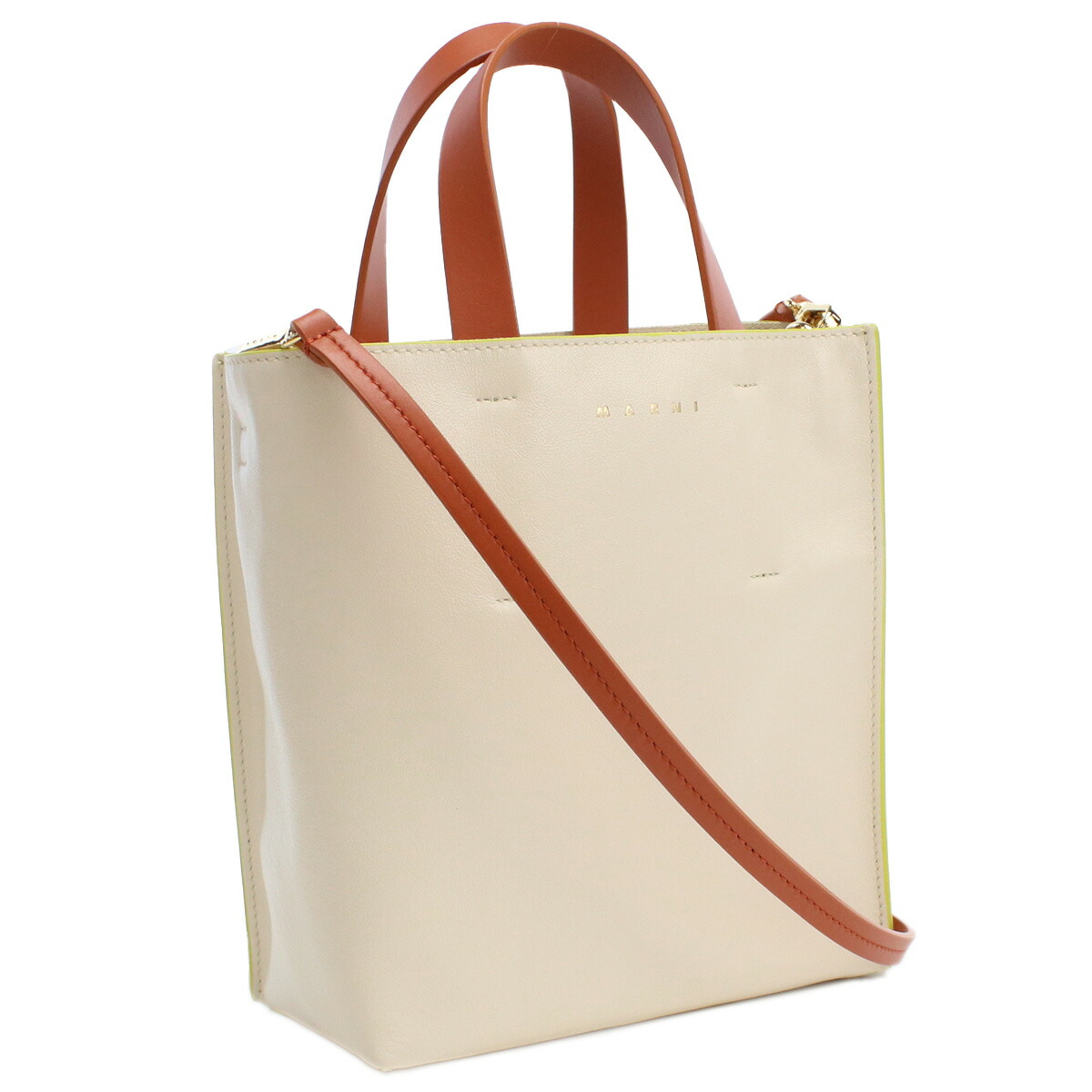 マルニ MARNI  トートバッグ ショルダーバッグ 2way SHMP0040Q0　P2644　Z637V ホワイト系 イエロー系 bag-01