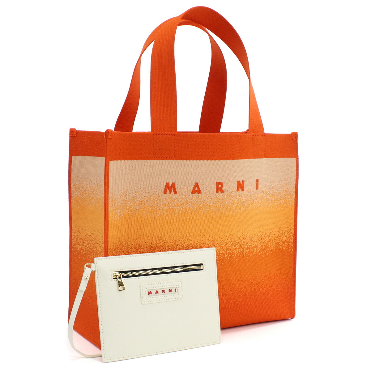 マルニ MARNI  トートバッグ ブランド SHMP0076A5　P5506　ZO536 オレンジ系　bag-01 SS2306