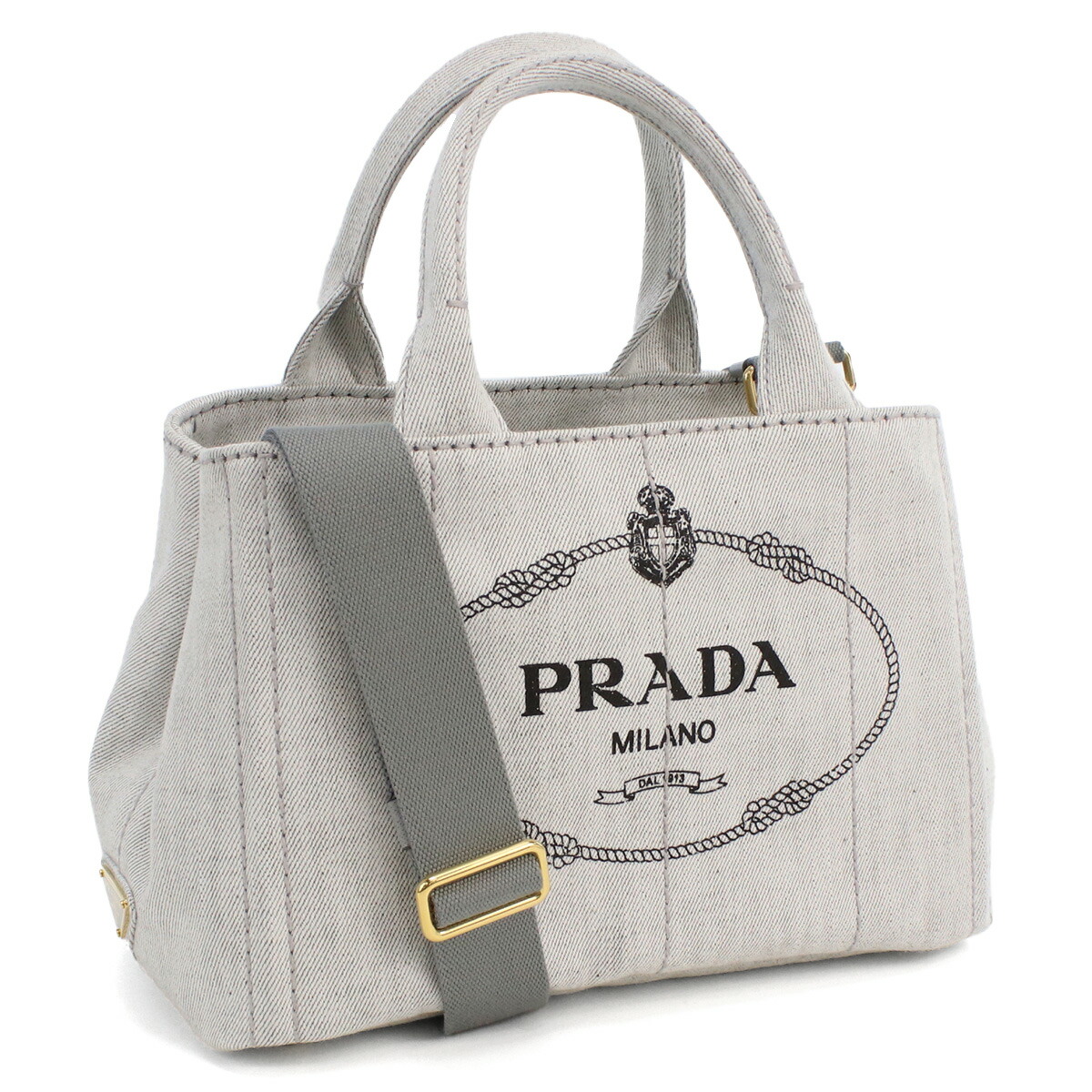 プラダ PRADA  トートバッグ　ブランド カナパ ホワイト  1BG439　AJ6  V OOO　F0009 BIANCO グレー系 bag-01