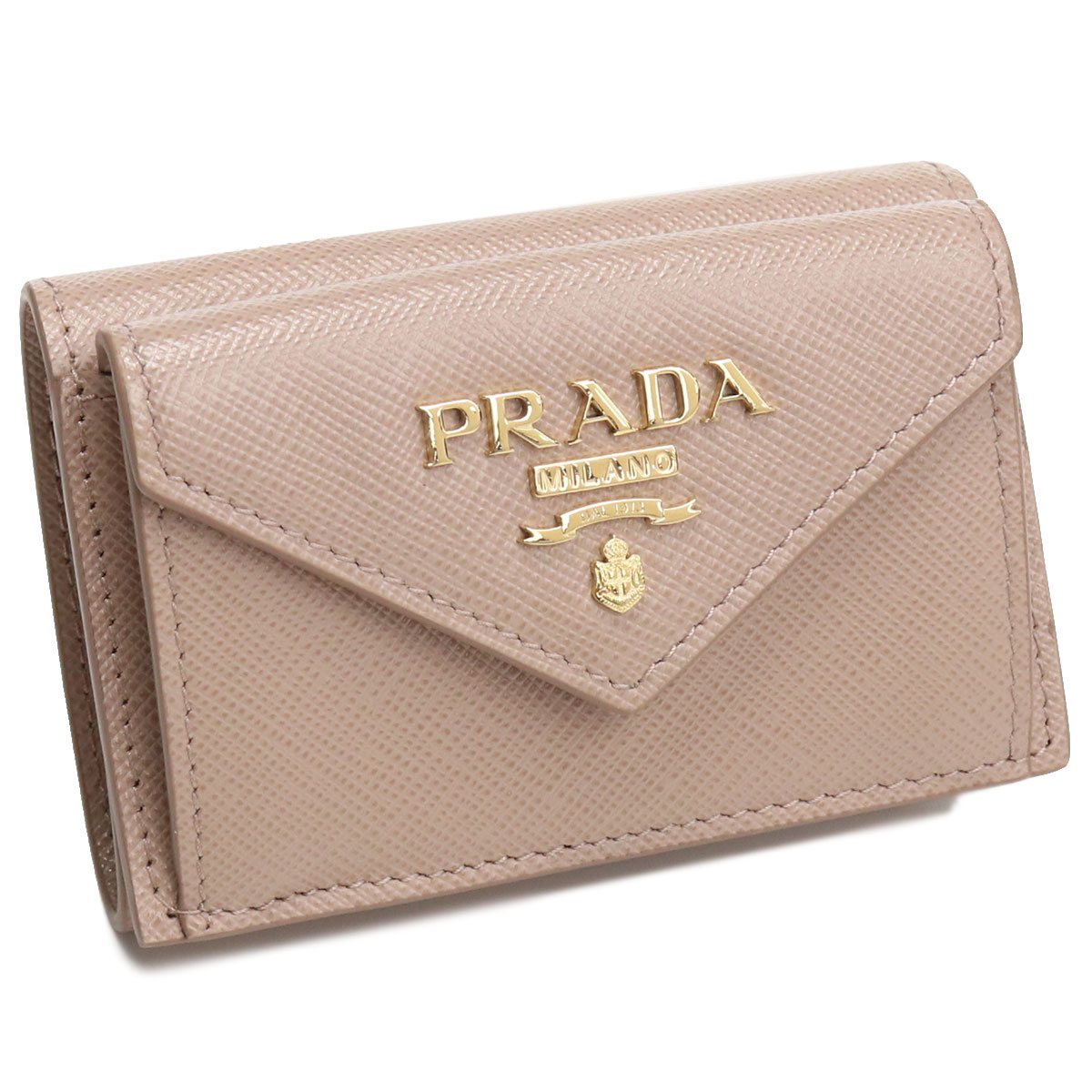 プラダ PRADA  3つ折り財布 ブランド財布 1MH021　QWA　F0236 CIPRIA　ベージュ系 mini-01　gsw-2