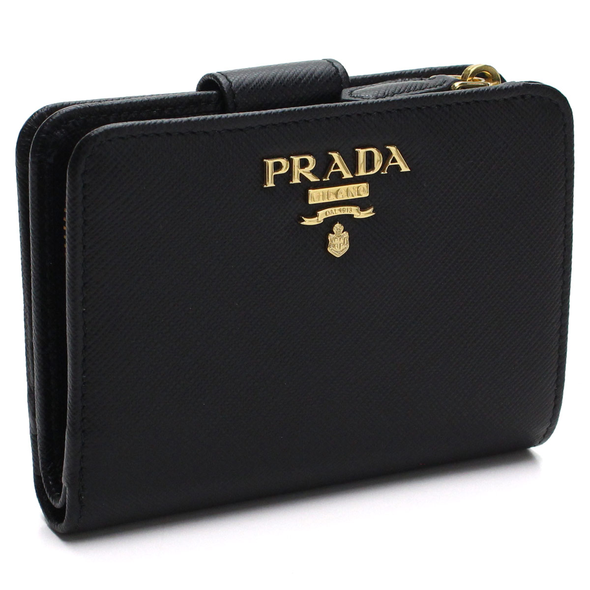 プラダ PRADA サフィアーノ メタル 2つ折り 財布 小銭入れ付き 1ML018 QWA F0002 NERO ブラック レディース   ブランド財布