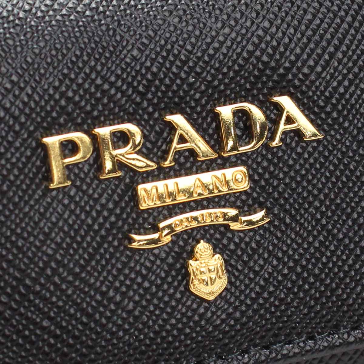 ブランドプラス プラダ PRADA サフィアーノ ４連キーケース 1PG004 QWA F0002 NERO ブラック レディース キーケース  ブランド
