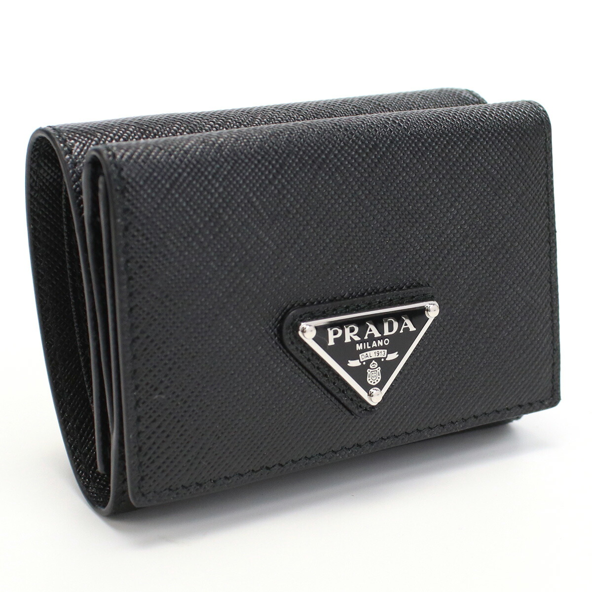 プラダ PRADA  3つ折り財布 ブランド ミニ財布 トライアングルロゴ 2MH042 QHH F0002 NERO ブラック mini-01 wallet-01