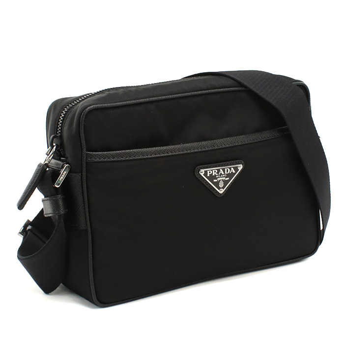 PRADA プラダ 斜め掛け　サフィアーノレザー ショルダーバッグ 2VH048 2DMH V XOO F0002 メンズ ブラック